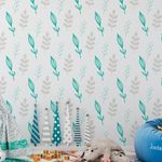 Papel de Parede Infantil Galhos e Ramos (Cinza e Verde)