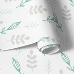 Papel de Parede Infantil Galhos e Ramos (Cinza e Verde)