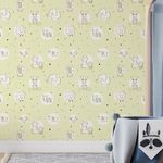 Papel de Parede Infantil Animais (Amarelo)