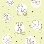 Papel de Parede Infantil Animais (Amarelo)