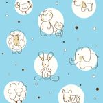 Papel de Parede Infantil Animais (Azul)