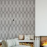 Papel de Parede Linhas Onduladas Bege
