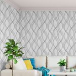 Papel de Parede Linhas Onduladas (Cinza Claro)