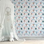 Papel de Parede Infantil Balões e Nuvens Fofas
