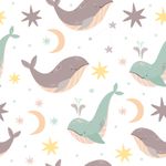 Papel de Parede Infantil de Baleias