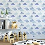 Papel de Parede Estrelas e Nuvens (Azul)