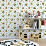 Papel de Parede Infantil Abelhas Fofas