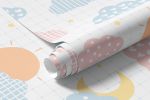 Papel de Parede Infantil com Nuvens Coloridas