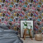 Papel de Parede com Adesivos de Grafites