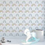 Papel de Parede Infantil Estrelas e Arco-íris
