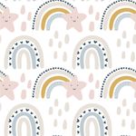 Papel de Parede Infantil Estrelas e Arco-íris