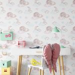 Papel de Parede Infantil com Nuvens com Luas
