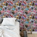 Papel de Parede com Adesivos de Grafites