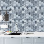 Papel de Parede Azulejos Hexagonal Azul