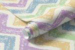 Papel de Parede Chevron Colorido Traço De Giz