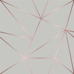Papel de Parede Cinza com Listras Rose