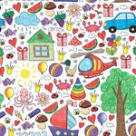 Papel de Parede Desenho de Criança Colorido
