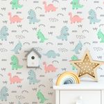 Papel de Parede Dinossauros (Tons Pasteis)