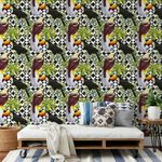 Papel de Parede Folhas Tropicais Pássaros