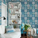 Papel de Parede Azulejo Português Azul