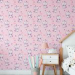 Papel de Parede Infantil Rosa com Unicórnios