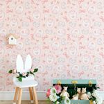Papel de Parede Infantil Itens Rosas de Bebê