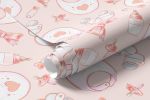 Papel de Parede Infantil Itens Rosas de Bebê