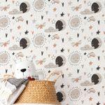 Papel de Parede Infantil Nuvens e Lua (Preto)