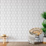 Papel de Parede Ramos na Vertical Cinza
