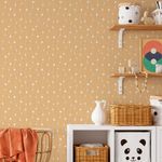 Papel de Parede Cortina de Bolinhas (Laranja)