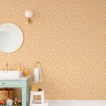 Papel de Parede Cortina de Bolinhas (Laranja)