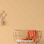 Papel de Parede Cortina de Bolinhas (Laranja)