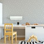 Papel de Parede Cortina de Bolinhas (Cinza)