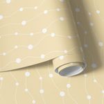Papel de Parede Cortina de Bolinhas (Amarelo Claro)