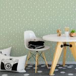 Papel de Parede Cortina de Bolinhas (Verde Bebê)