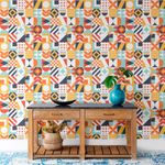 Papel de Parede Imitação de Azulejo Português