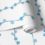 Papel de Parede Infantil Ramos Abstratos (Azul Bebê)