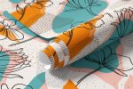 Papel de Parede Flores com Formas Abstratas Coloridas