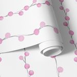 Papel de Parede Infantil Ramos Abstratos (Rosa Bebê)