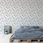 Papel de Parede Folhas Delicadas Cinzas