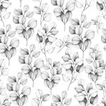 Papel de Parede Folhas Delicadas Cinzas