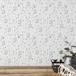 Papel de Parede Folhas Tons de Cinza