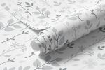 Papel de Parede Folhas Tons de Cinza