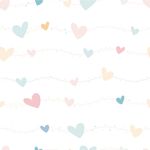 Papel de Parede Infantil Corações (Tons Claros)