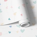Papel de Parede Infantil Corações (Tons Claros)
