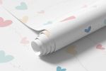Papel de Parede Infantil Corações (Tons Claros)
