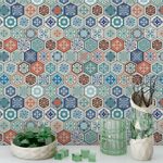 Papel de Parede Azulejo Português Hexagonal