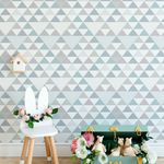 Papel de Parede Triângulos Azul Seco