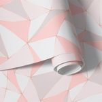 Papel de Parede Triângulos 3D Tons de Rosa