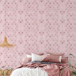 Papel de Parede Rosa Metalizado Arabesco